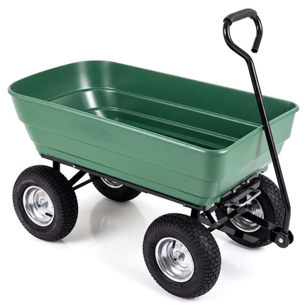 Chariot de jardin basculant, capacité 410 kg, vert
