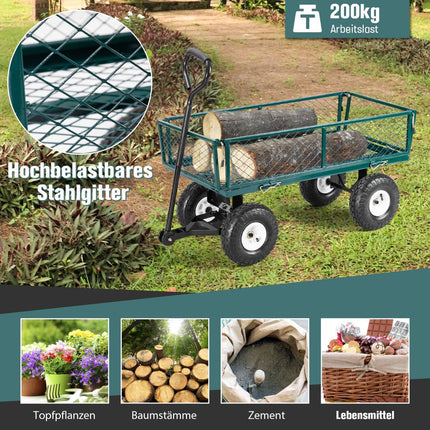 Chariot utilitaire de jardin, 150 kg, roues pneumatiques de 25 cm