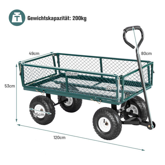 Gartenwagen, 150 kg, 10-Zoll-Luftreifen