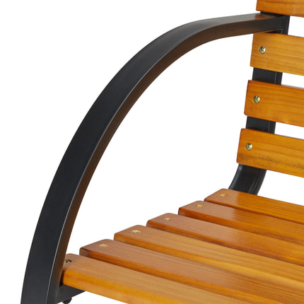 Banc de jardin structure en acier et bois naturel