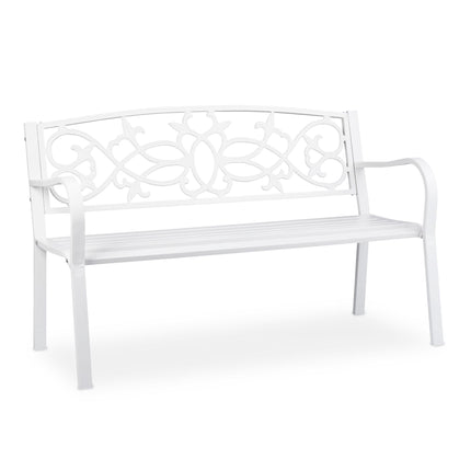Banc de jardin vintage blanc