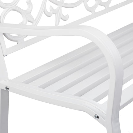 Banc de jardin vintage blanc