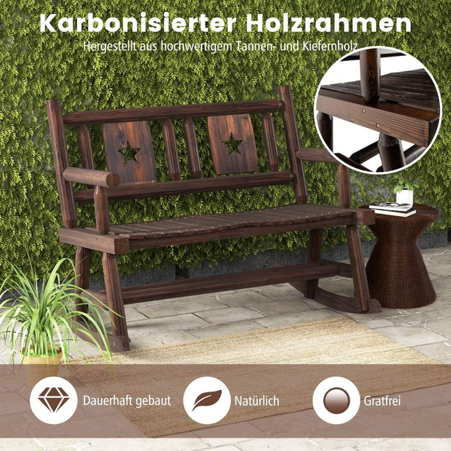 Gartenbank wetterfeste Schaukelbank mit Rückenlehne Bank belastbar bis 320 kg