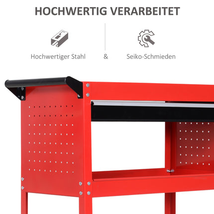 Banc de jardin d'une capacité de charge de 60 kg, rouge, résistant aux intempéries et stable, idéal pour le jardin et la terrasse