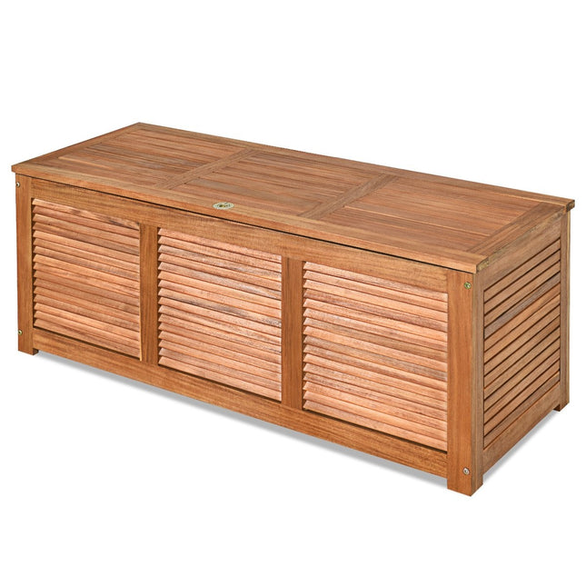 Boîte de rangement pour jardin et arrière-cour en bois d'acacia 120x45x45cm