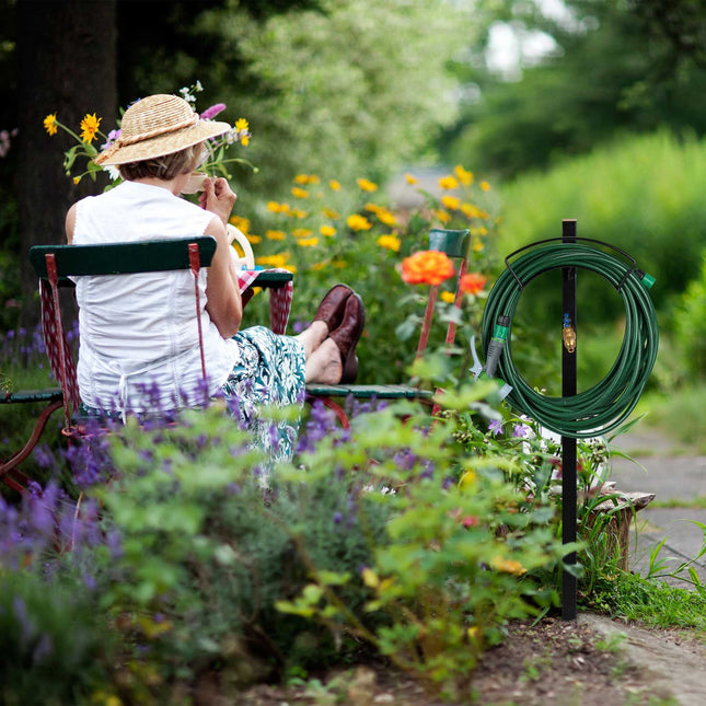Robinet de jardin avec support de tuyau