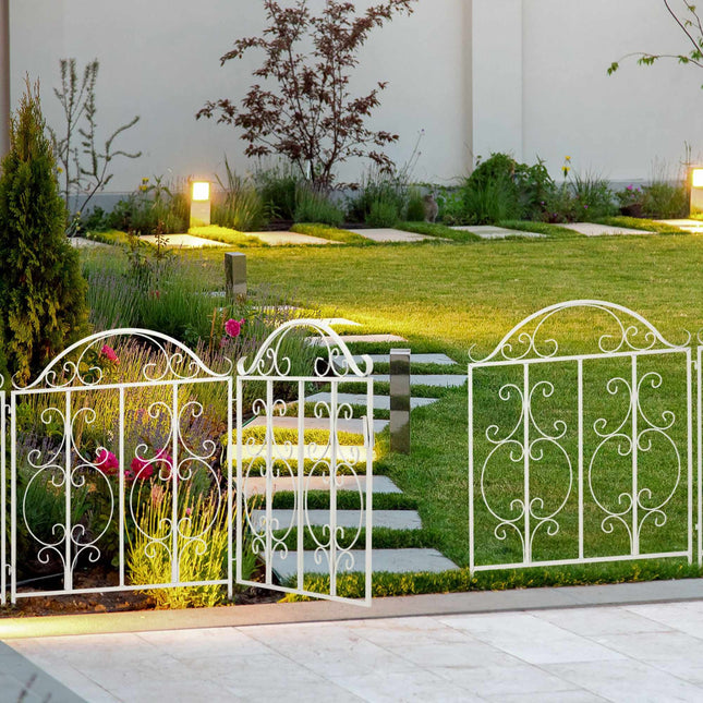 Portail de jardin blanc, 3 parties