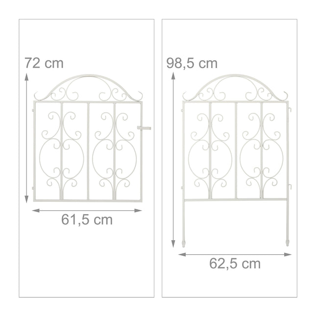 Portail de jardin blanc, 3 parties