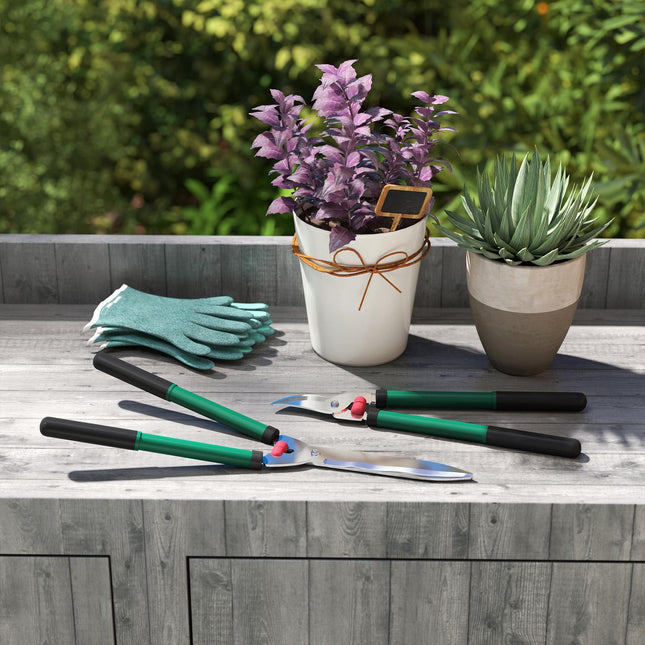 Ensemble de sécateurs de jardin 2 pièces longueur de lame 40 cm sécateurs avec lames métalliques à revêtement antiadhésif