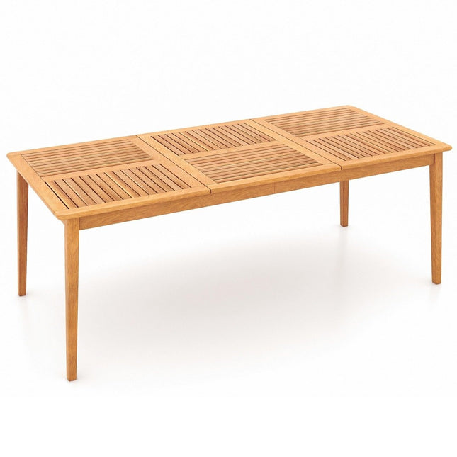 Gartentisch Akazienholz 200 x 90 cm großer Terrassentisch für 8 Personen Natur
