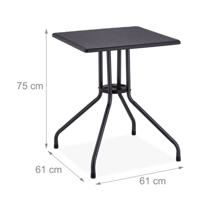 Table de jardin aspect rotin noir
