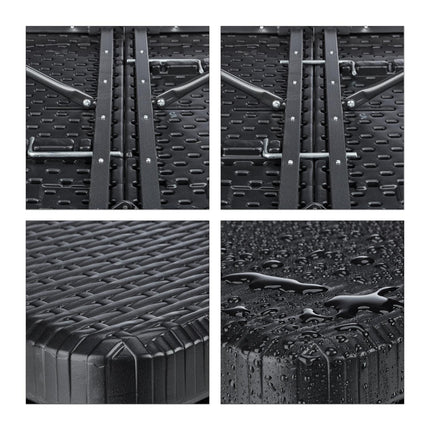 Table de jardin aspect rotin noir