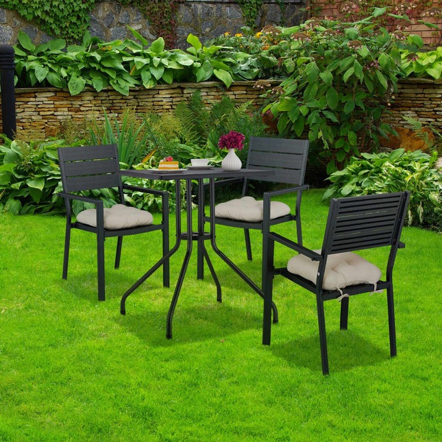 Table de jardin aspect bois noir