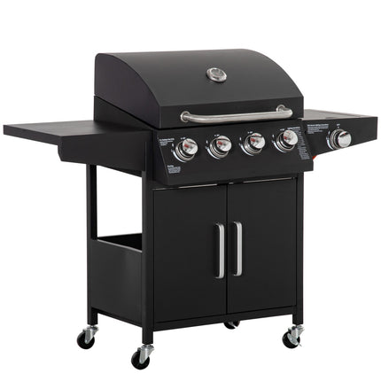 Gasgrill, 3 Brenner, fahrbarer Unterschrank mit Seitenablage