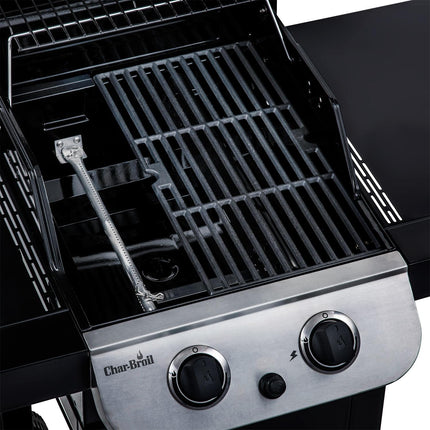 Gasgrill mit 2 Brennern, Gusseisenrosten, Thermometer