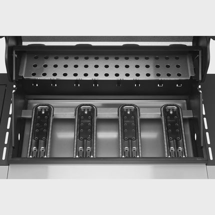 Gasgrill mit 4 Brennern und Seitenbrenner, 63x38 cm Grillfläche