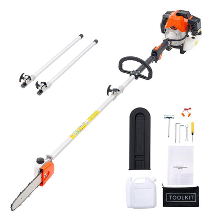 Gas Pole Saw, 43cc 2-Stroke, 10 In Bar, Extendable