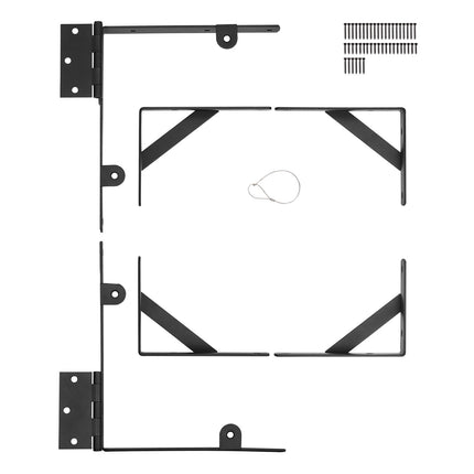 Gate Corner Brace Bracket Kit, Anti-Sag Iron, Black, With Latch