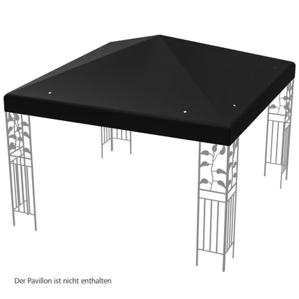 Auvent de remplacement pour tonnelle, 300 x 300 cm, noir, imperméable