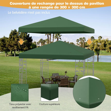 Pavillon Ersatzdach 300x300 cm, Wasserdichtes Polyester