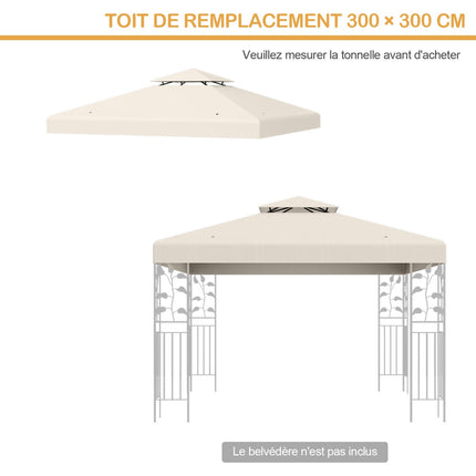 Pavillon Ersatzdach 3x3m, zweistufig, Beige