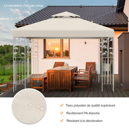 Pavillon Ersatzdach 3x3m, zweistufig, Beige