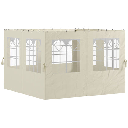 Panneaux latéraux pour tonnelle, lot de 4, 3 x 3 m, crème, résistants aux UV et à l'eau