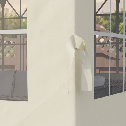 Panneaux latéraux pour tonnelle, lot de 4, 3 x 3 m, crème, résistants aux UV et à l'eau