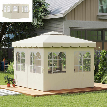 Panneaux latéraux pour tonnelle, lot de 4, 3 x 3 m, crème, résistants aux UV et à l'eau