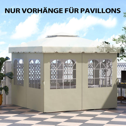 Panneaux latéraux pour tonnelle, lot de 4, 3 x 3 m, crème, résistants aux UV et à l'eau