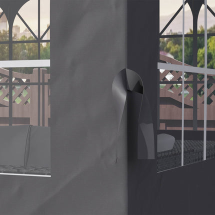 Panneaux latéraux pour tonnelle, 4 panneaux avec fermetures éclair, 3 x 3 m, gris foncé