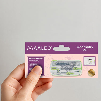 Ensemble de dessin géométrique, 10 pièces, règle et compas