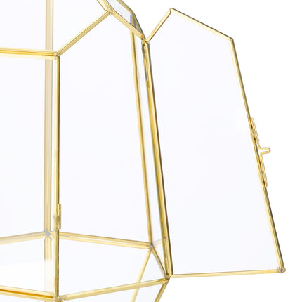 Geometrisches Glas-Terrarium für Sukkulenten und Luftpflanzen