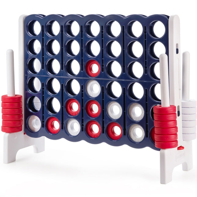 Giant Connect Four Game Set, White & Dark Blue, 120cm