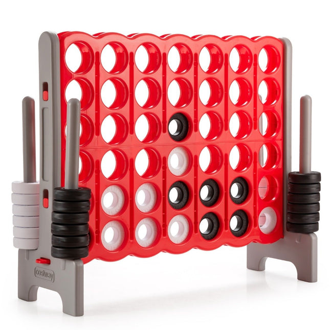 Jeu de Match 4 géant, plateau de jeu géant en rangée de 104 cm avec anneaux géants et curseurs à dégagement rapide
