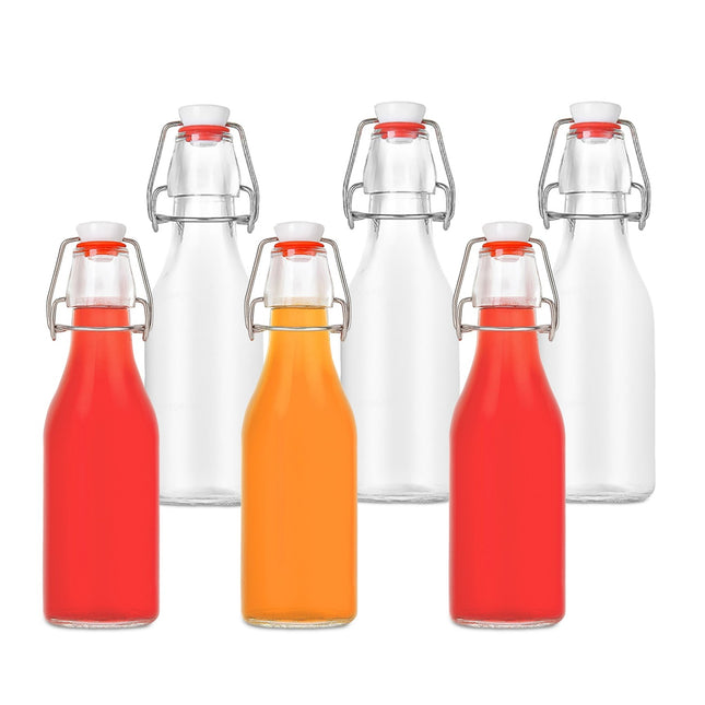 Bouteilles en verre avec bouchon à clip - Lot de 6, étiquettes inscriptibles