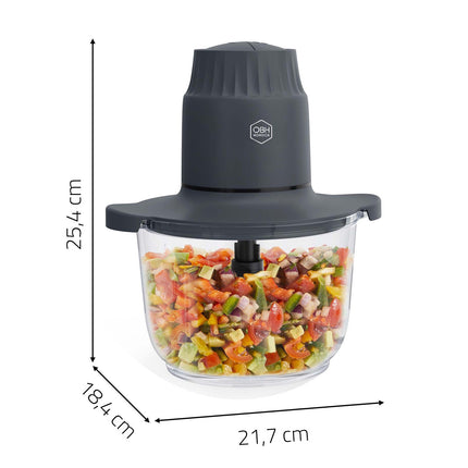 Hachoir à aliments avec bol en verre, capacité de 2 L, puissance de 500 W