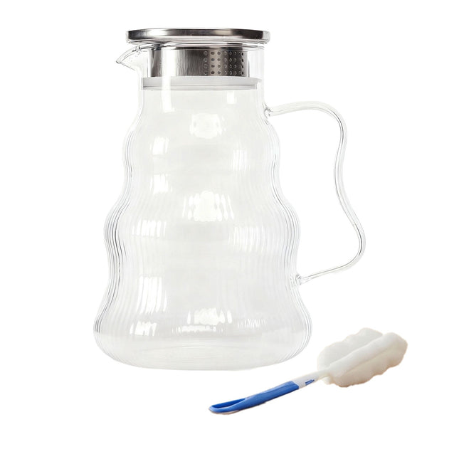 Carafe en verre avec couvercle et poignée - Versement facile