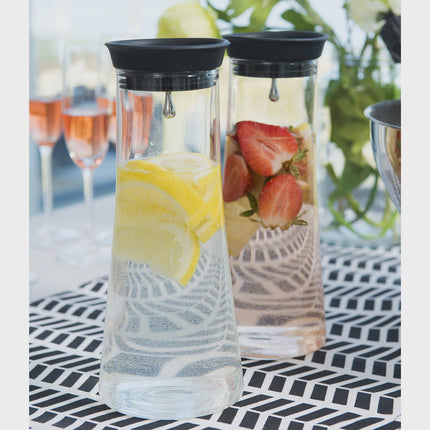 Glaskaraffe mit Silikondeckel, 1L, Spülmaschinenfest