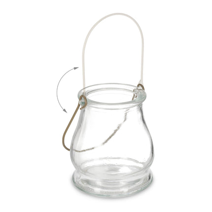 Lot de 12 lanternes en verre, bougeoirs ronds argentés/dorés