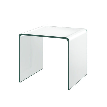 Table d'appoint en verre trempé - Forme en U, 45 x 45 x 41 cm
