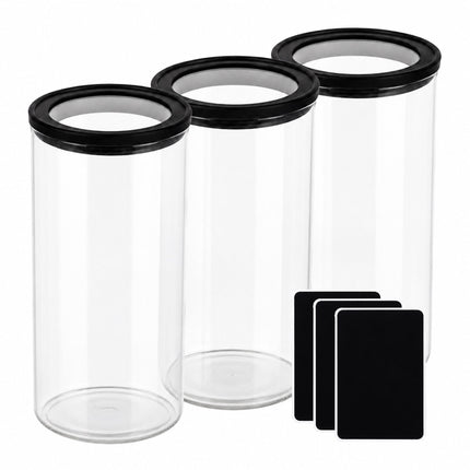Glasvorratsdosen-Set, 1200 ml, luftdichte Deckel, 3-teilig