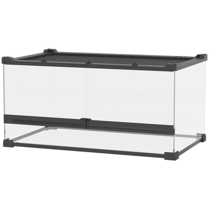 Terrarium en verre pour reptiles, base étanche, verrouillage sécurisé