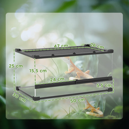 Terrarium en verre pour reptiles, base étanche, verrouillage sécurisé