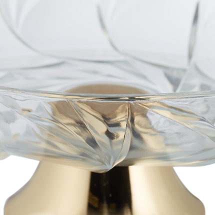 Bol en verre avec base dorée