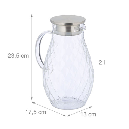 Carafe en verre avec couvercle 2 l