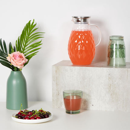 Carafe en verre avec couvercle 2 l