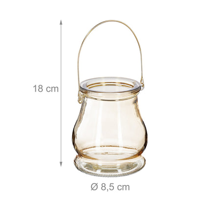 Glaswindlicht Gold 12er Set