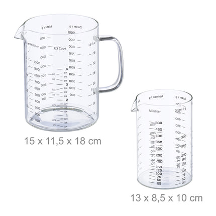 Ensemble de 2 verres doseurs en verre