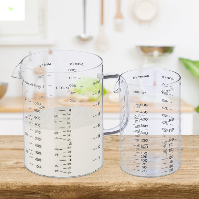 Glass measuring jug 2-piece set